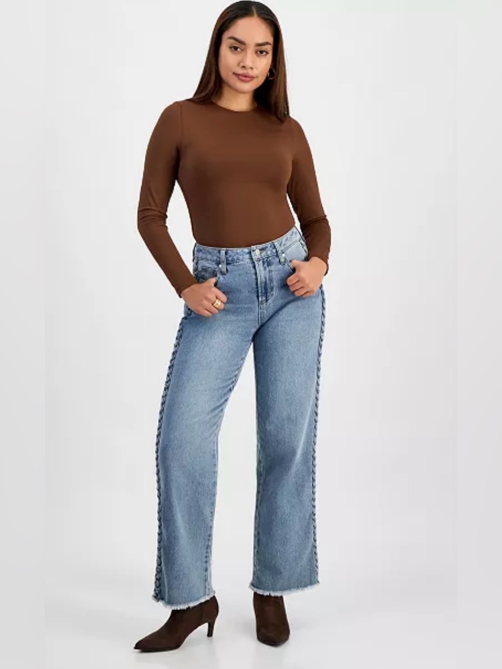 And Now This
Women's Braided-Trim High Rise Straight Leg Jeans, Sz 25